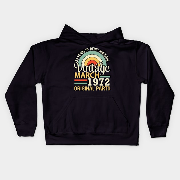 33 Years Being Awesome Vintage In March 1989 Original Parts Kids Hoodie by DainaMotteut